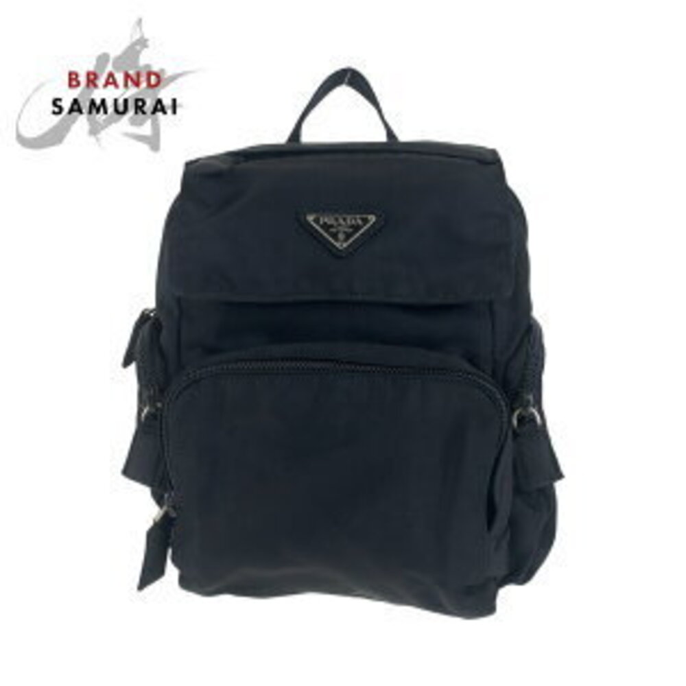 Prada daypack Tessuto nylon plate logo triangular black backpack - Picture 2 of 10